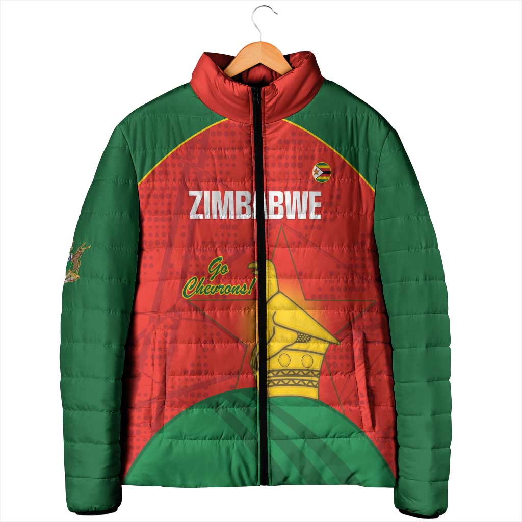 Custom Zimbabwe Cricket Padded Jacket Go Chevrons 2003 Color Version
