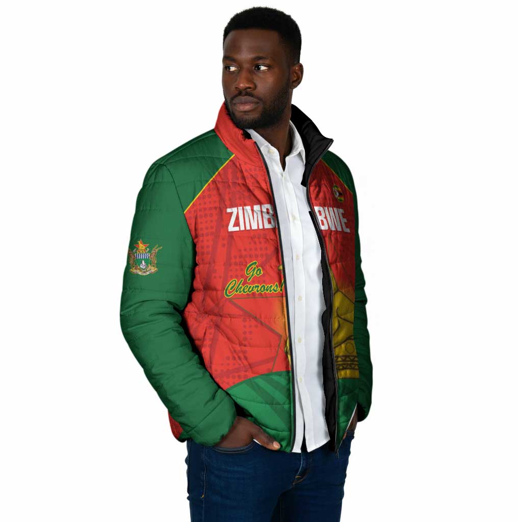 Custom Zimbabwe Cricket Padded Jacket Go Chevrons 2003 Color Version