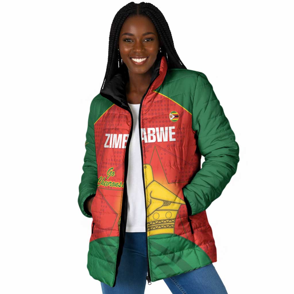 Custom Zimbabwe Cricket Padded Jacket Go Chevrons 2003 Color Version