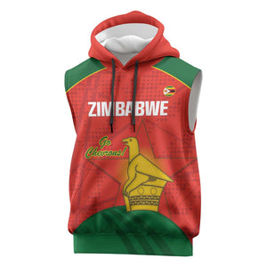 Afro Cricket Zimbabwe Custom Sleeveless Hoodie Go Chevrons 2003 Color - African Pride