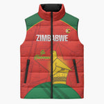 Custom Zimbabwe Cricket Sleeveless Puffer Jacket Go Chevrons 2003 Color Version