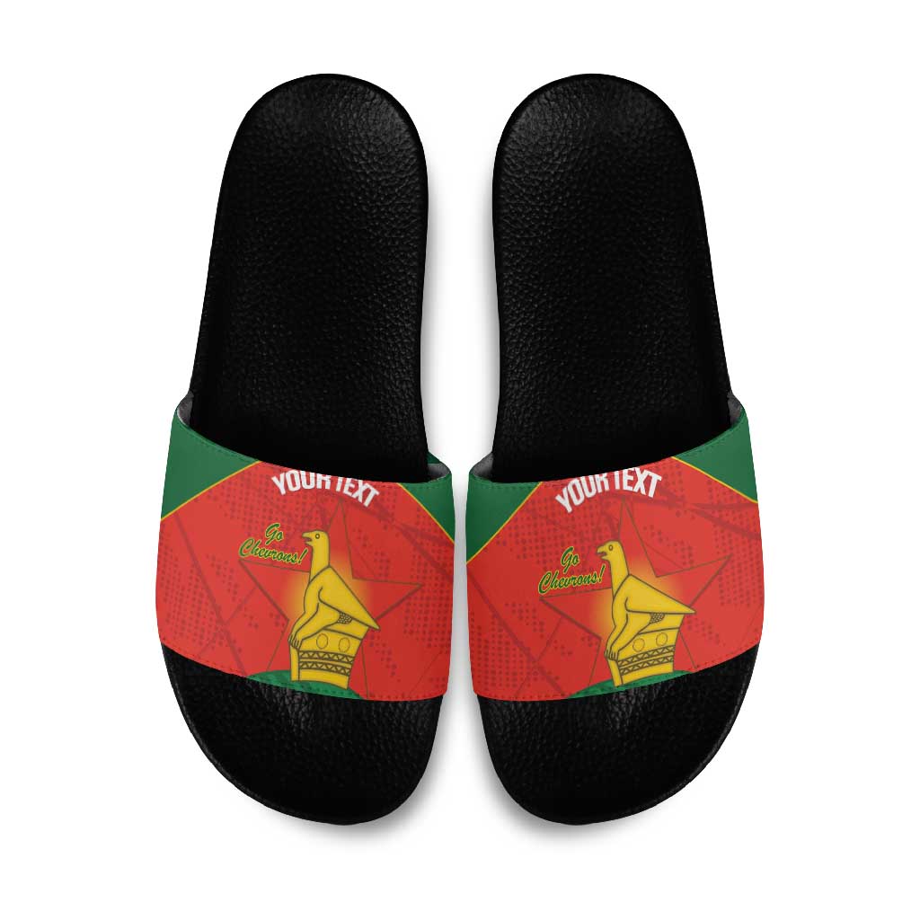 Custom Zimbabwe Cricket Slide Sandals Go Chevrons 2003 Color Version