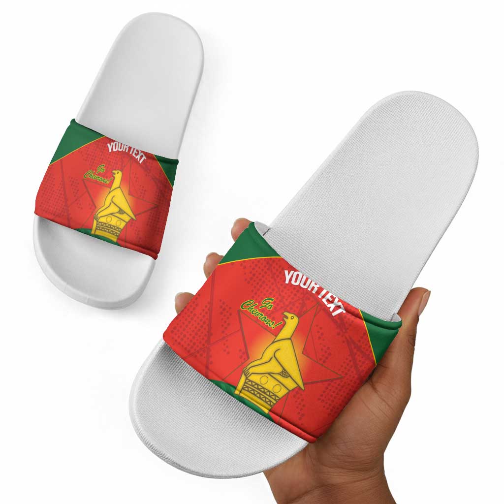 Custom Zimbabwe Cricket Slide Sandals Go Chevrons 2003 Color Version