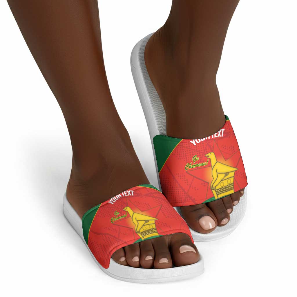 Custom Zimbabwe Cricket Slide Sandals Go Chevrons 2003 Color Version