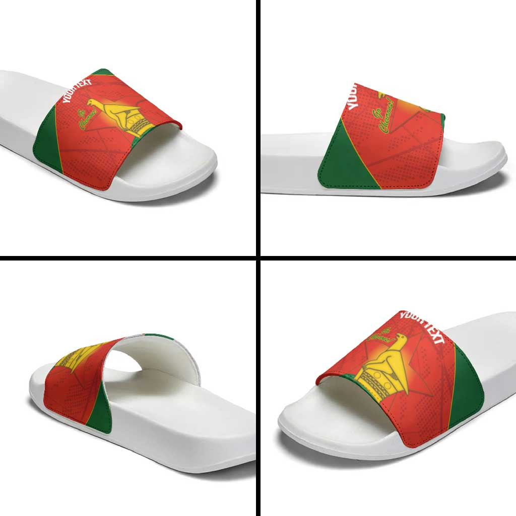 Custom Zimbabwe Cricket Slide Sandals Go Chevrons 2003 Color Version