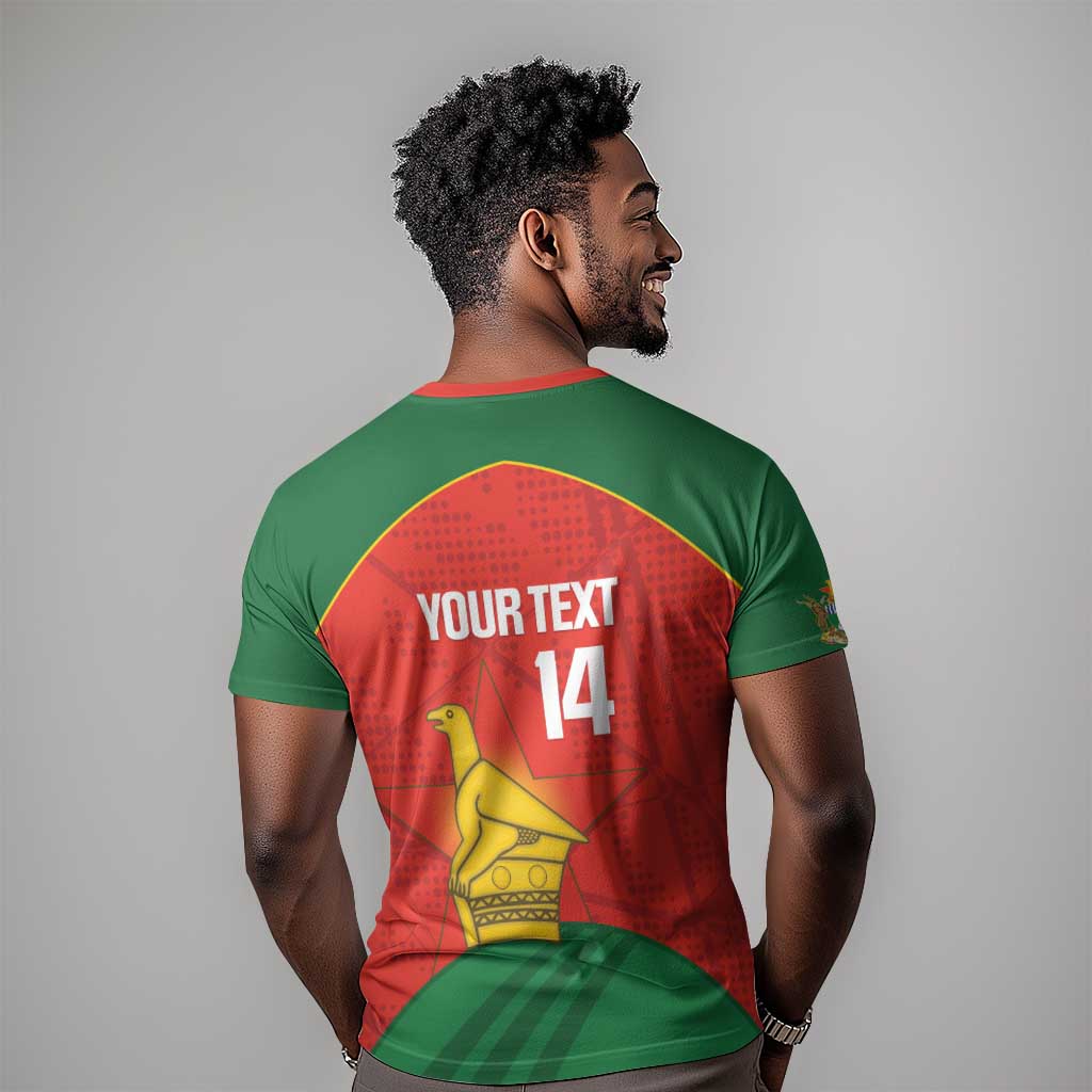 Afro Cricket Zimbabwe Custom T shirt Go Chevrons 2003 Color - African Pride