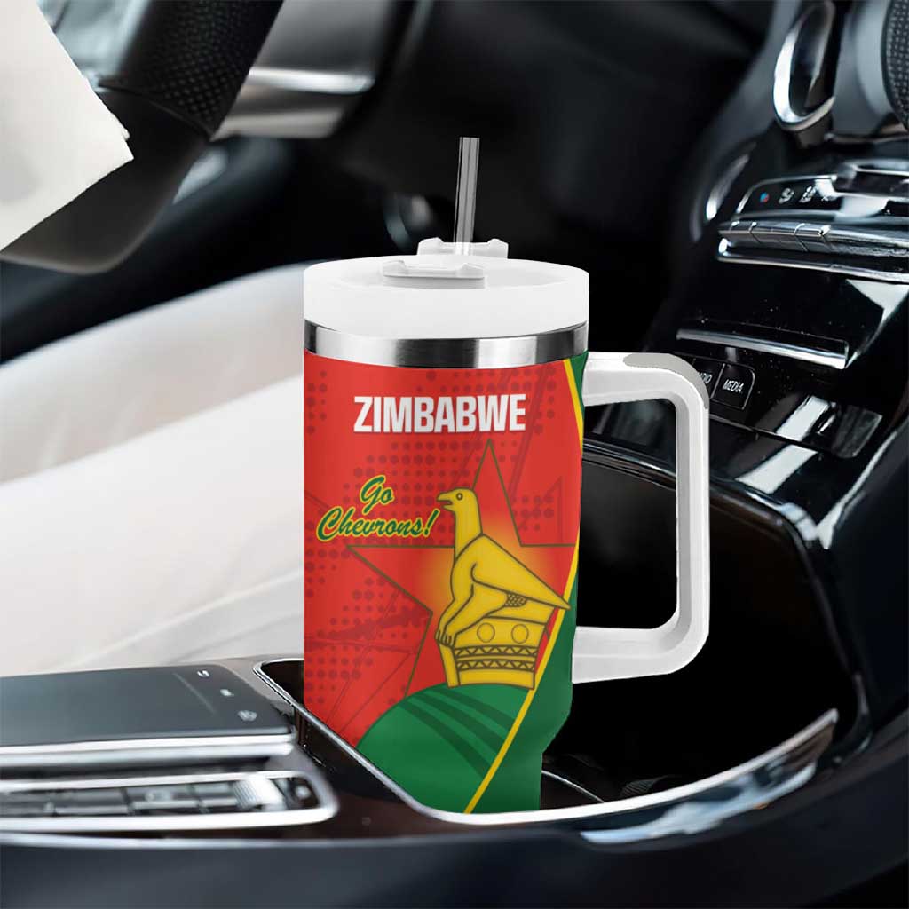 Afro Cricket Zimbabwe Custom Tumbler With Handle Go Chevrons 2003 Color - African Pride