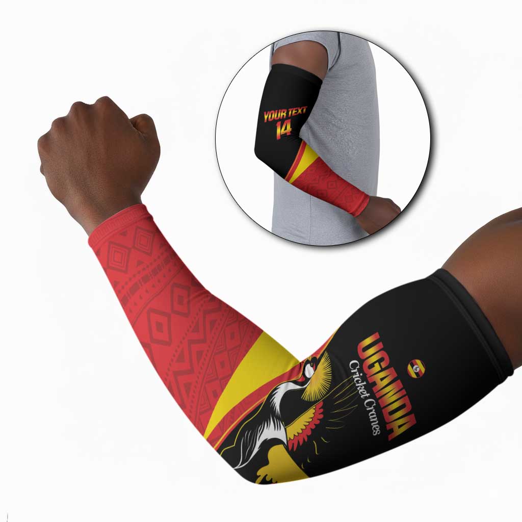 Custom Uganda Cricket Arm Sleeves Go Cranes African Pattern