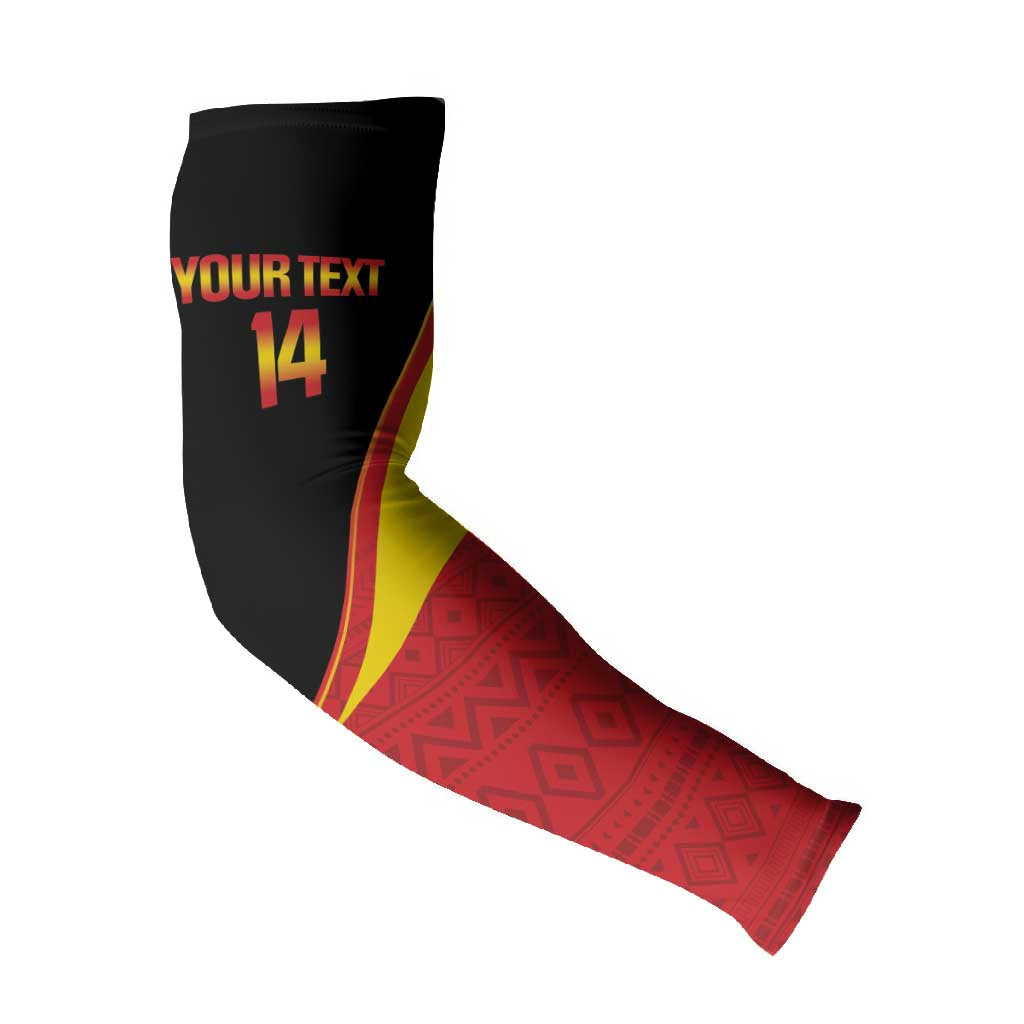 Custom Uganda Cricket Arm Sleeves Go Cranes African Pattern