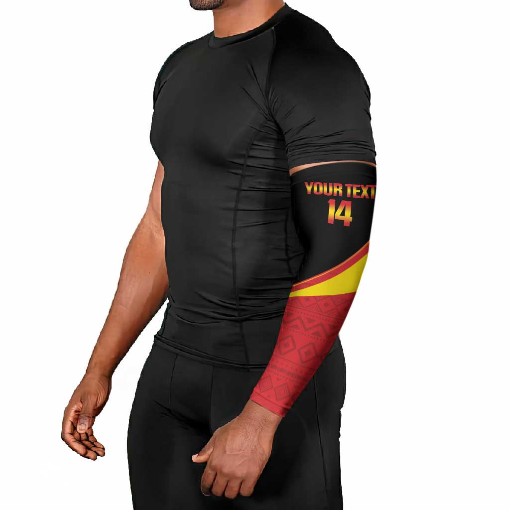 Custom Uganda Cricket Arm Sleeves Go Cranes African Pattern