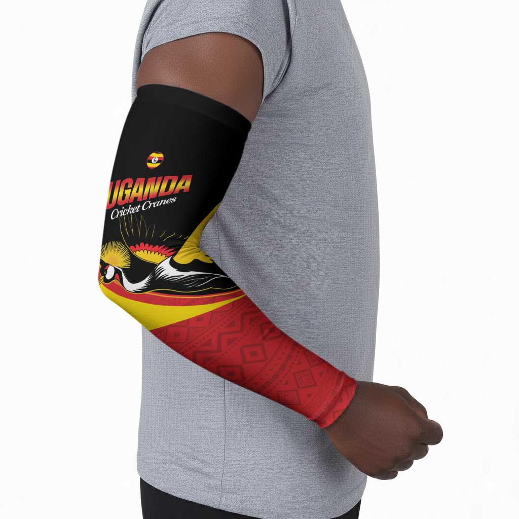 Custom Uganda Cricket Arm Sleeves Go Cranes African Pattern