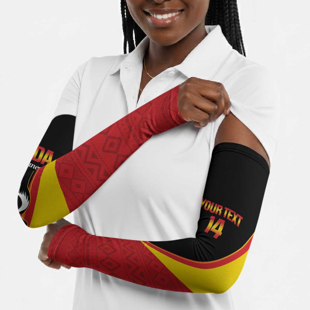Custom Uganda Cricket Arm Sleeves Go Cranes African Pattern