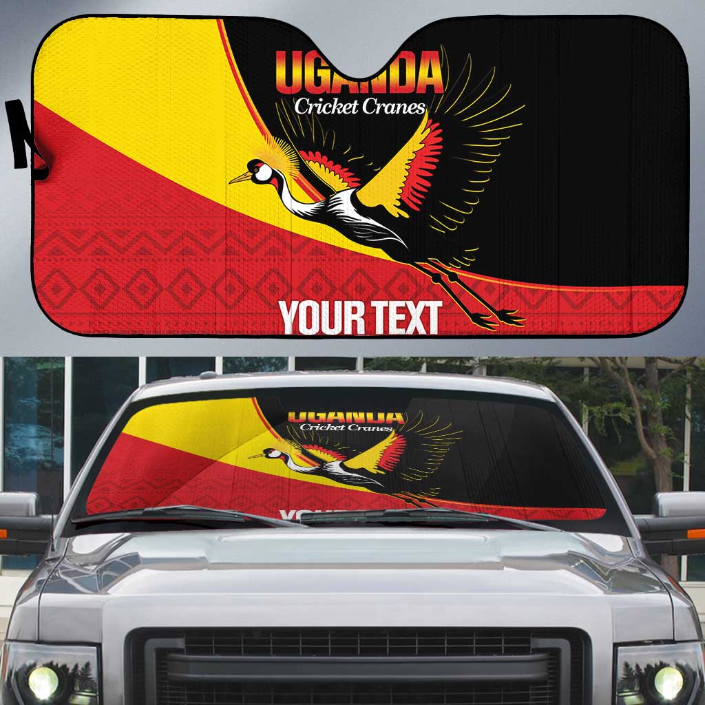 Custom Uganda Cricket Auto Sun Shade Go Cranes African Pattern
