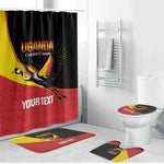 Custom Uganda Cricket Bathroom Set Go Cranes African Pattern
