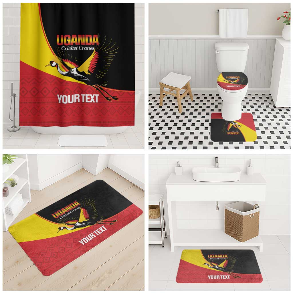 Custom Uganda Cricket Bathroom Set Go Cranes African Pattern