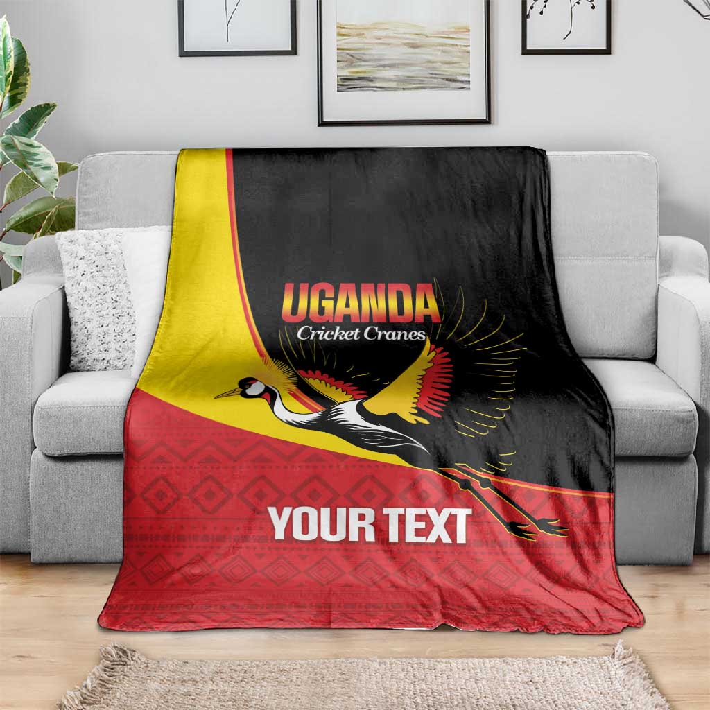 Afro Cricket Uganda Custom Blanket Go Cranes African Pattern - African Pride