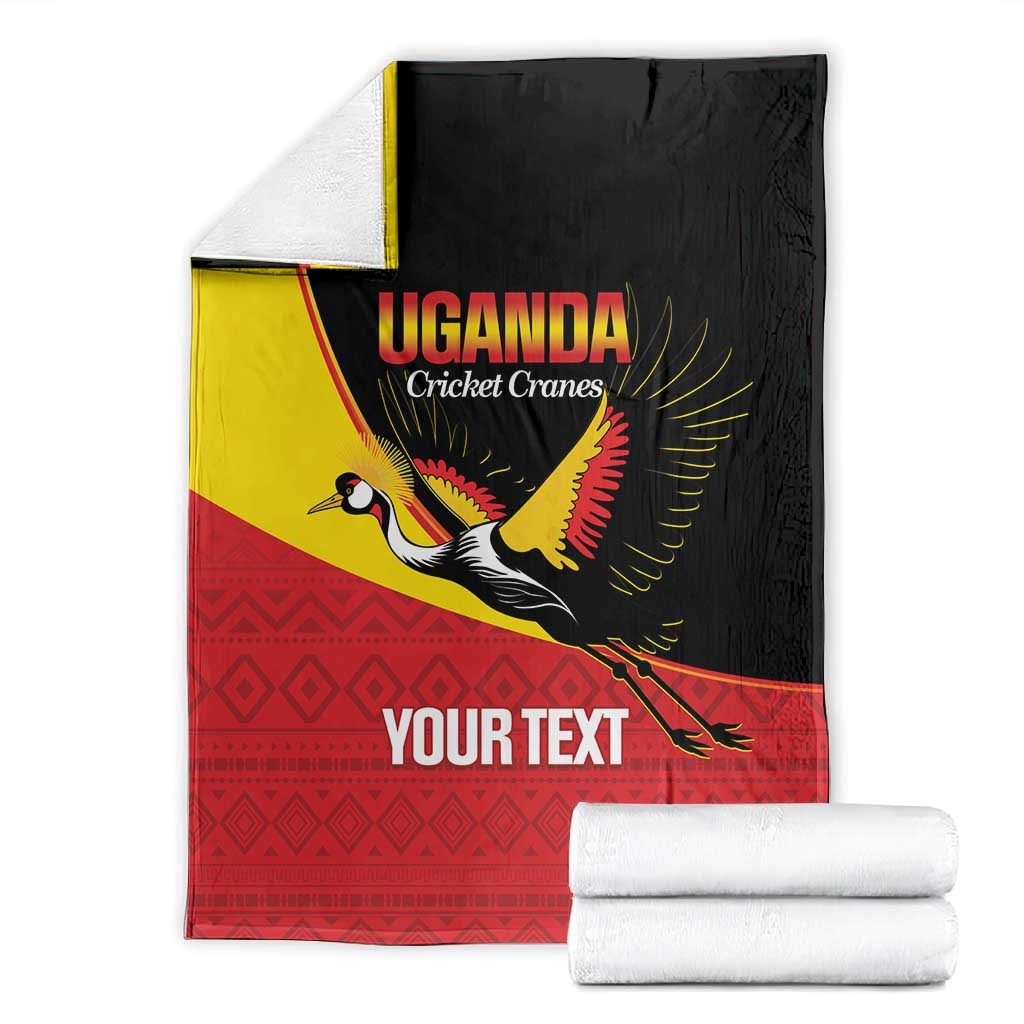 Afro Cricket Uganda Custom Blanket Go Cranes African Pattern - African Pride