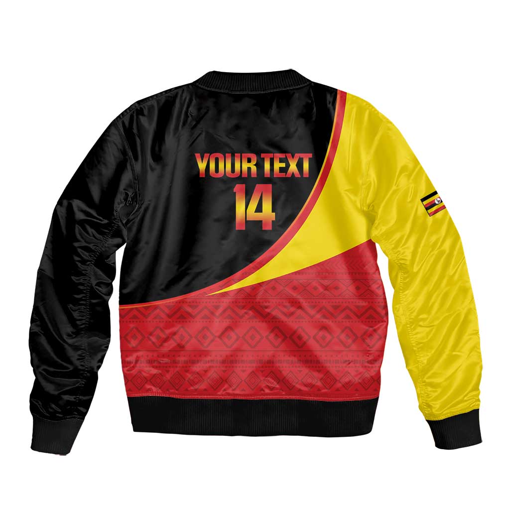 Afro Cricket Uganda Custom Bomber Jacket Go Cranes African Pattern - African Pride