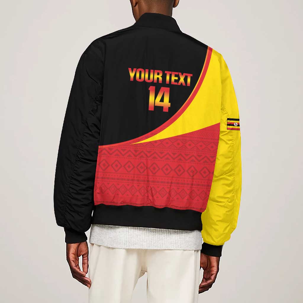 Afro Cricket Uganda Custom Bomber Jacket Go Cranes African Pattern - African Pride