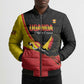 Custom Uganda Cricket Bomber Puffer Jacket Go Cranes African Pattern