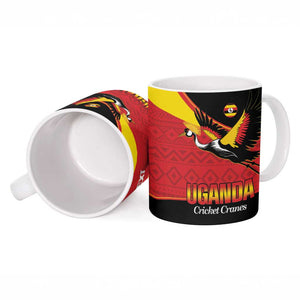 Custom Uganda Cricket Ceramic Mug Go Cranes African Pattern