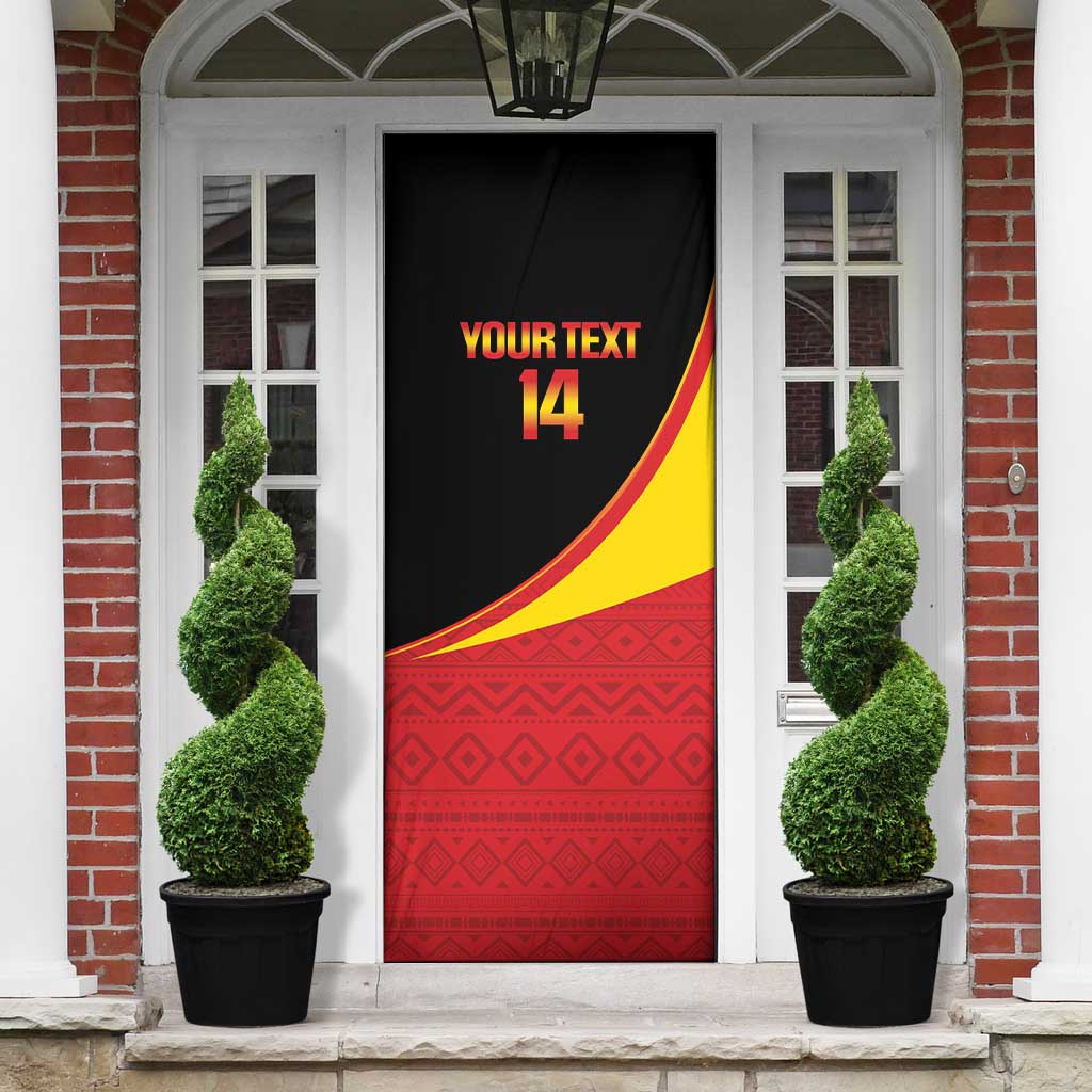 Custom Uganda Cricket Door Cover Go Cranes African Pattern