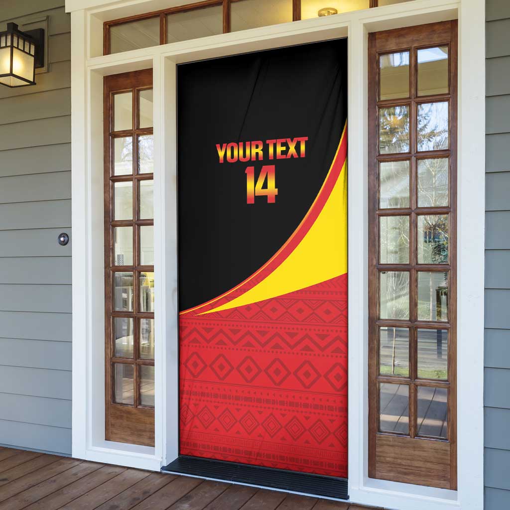 Custom Uganda Cricket Door Cover Go Cranes African Pattern