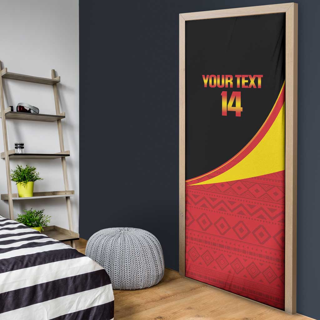 Custom Uganda Cricket Door Cover Go Cranes African Pattern