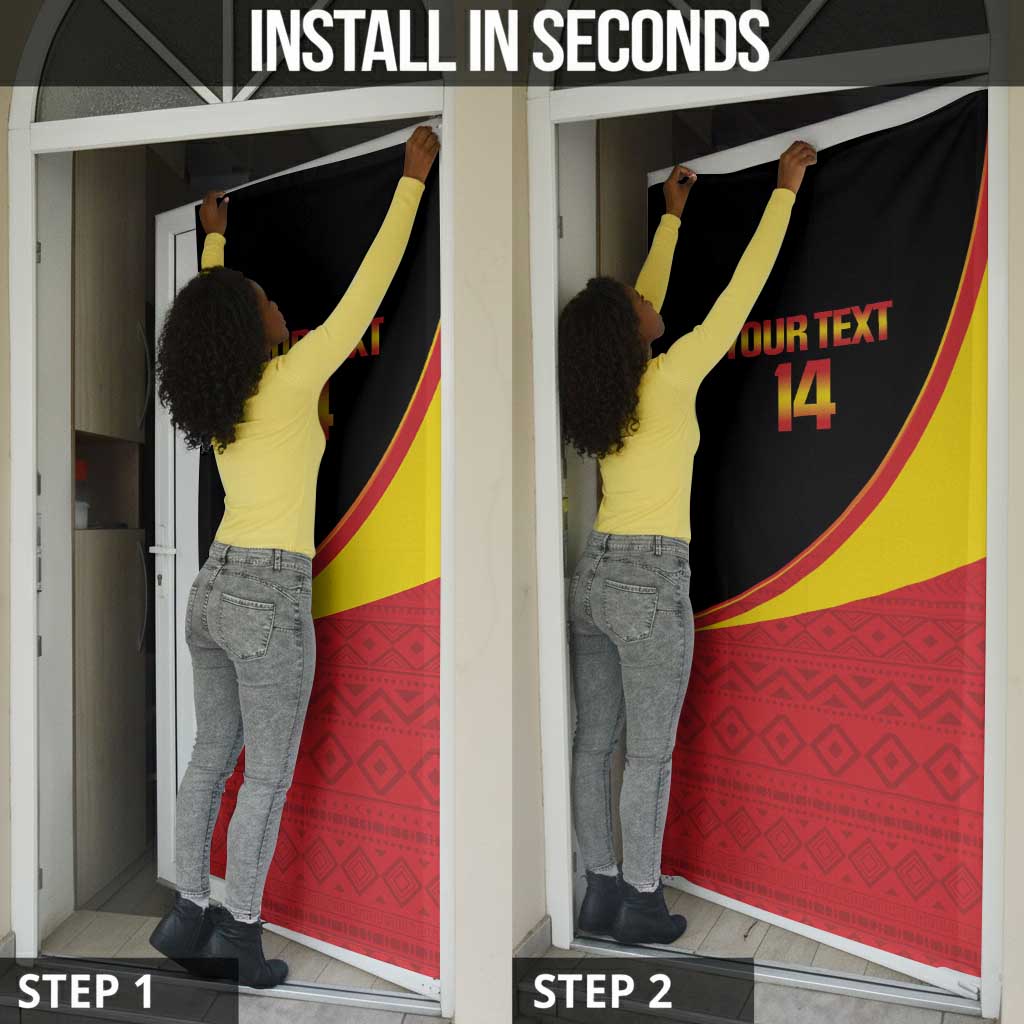 Custom Uganda Cricket Door Cover Go Cranes African Pattern