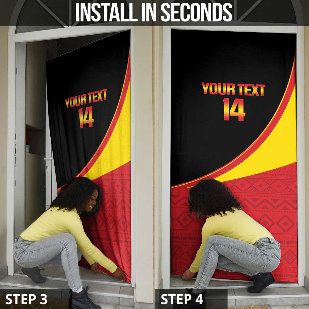 Custom Uganda Cricket Door Cover Go Cranes African Pattern