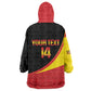 Afro Cricket Uganda Custom Kid Wearable Blanket Hoodie Go Cranes African Pattern - African Pride