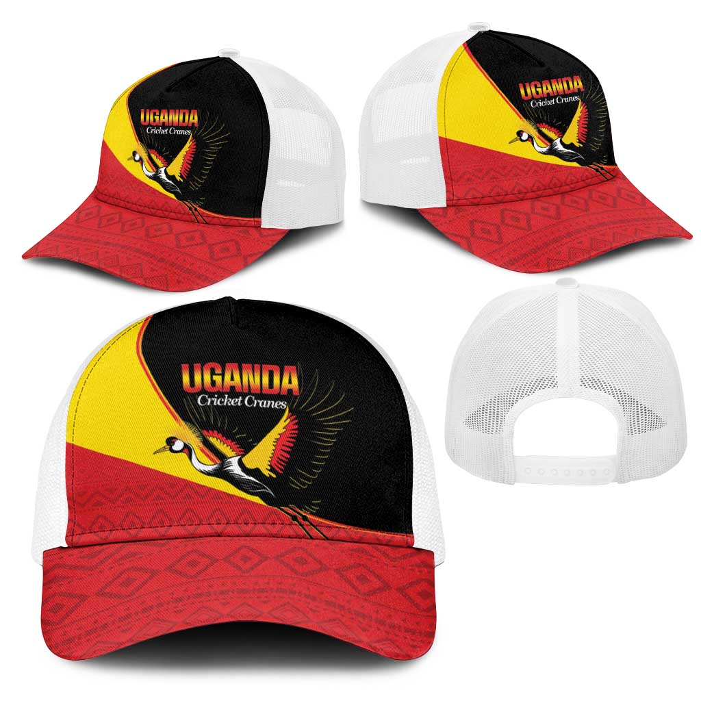 Uganda Cricket Mesh Trucker Cap Go Cranes African Pattern - African Pride