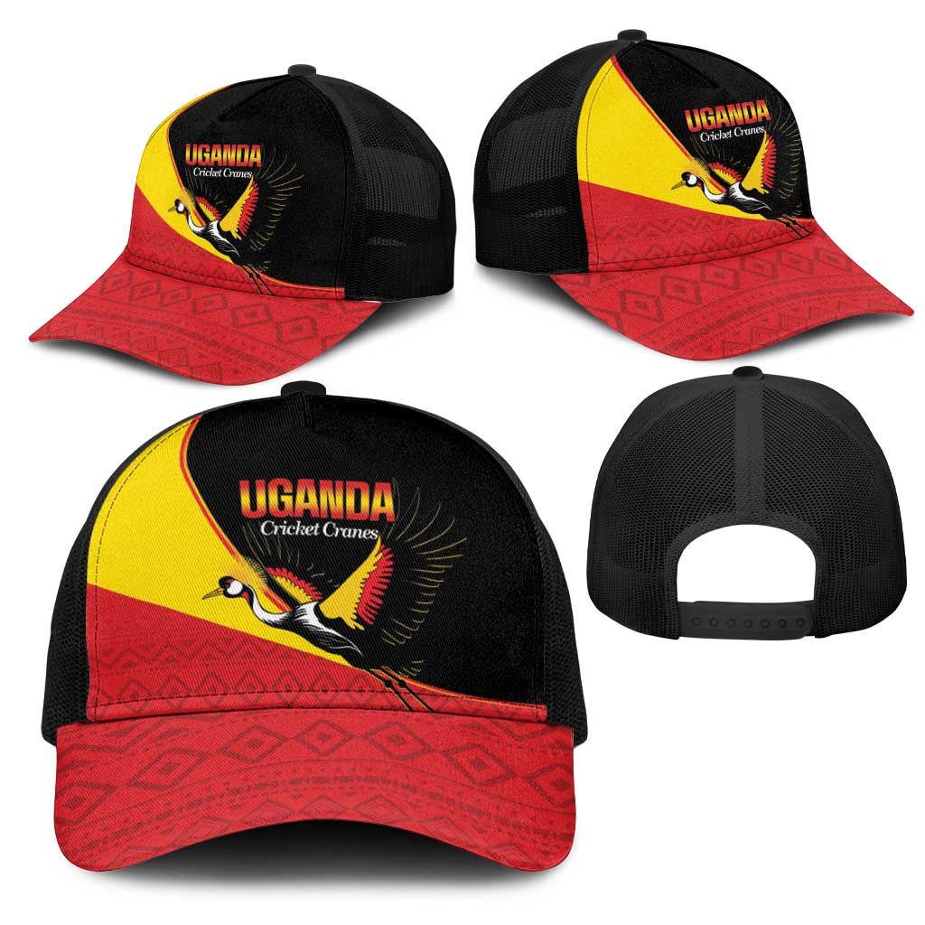 Uganda Cricket Mesh Trucker Cap Go Cranes African Pattern - African Pride