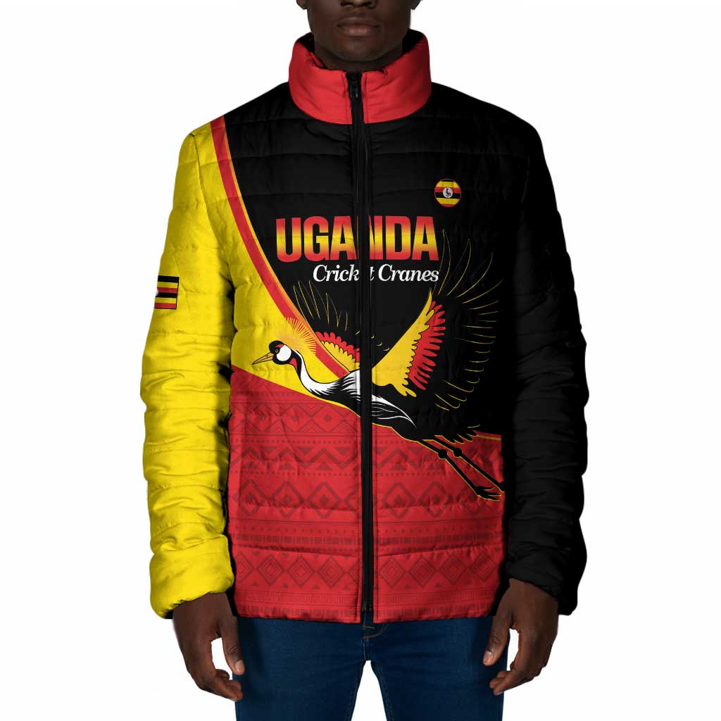 Custom Uganda Cricket Padded Jacket Go Cranes African Pattern