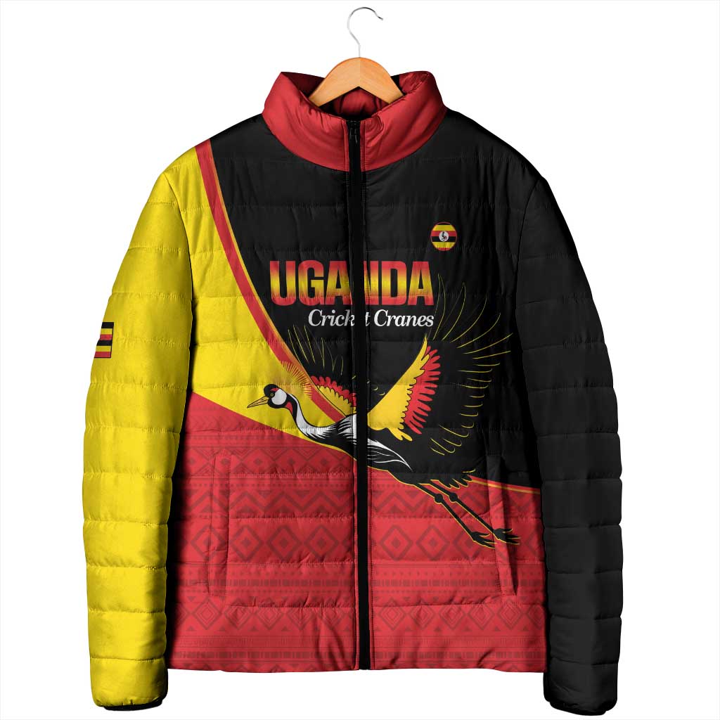Custom Uganda Cricket Padded Jacket Go Cranes African Pattern