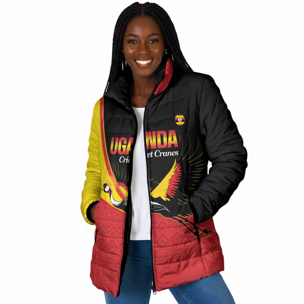 Custom Uganda Cricket Padded Jacket Go Cranes African Pattern