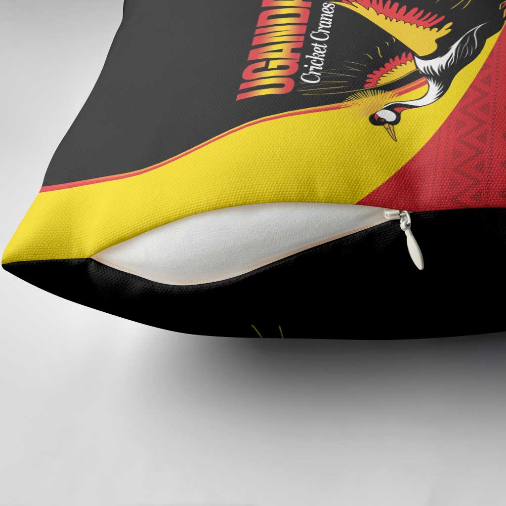 Custom Uganda Cricket Pillow Cover Go Cranes African Pattern