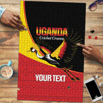 Custom Uganda Cricket Puzzle Go Cranes African Pattern