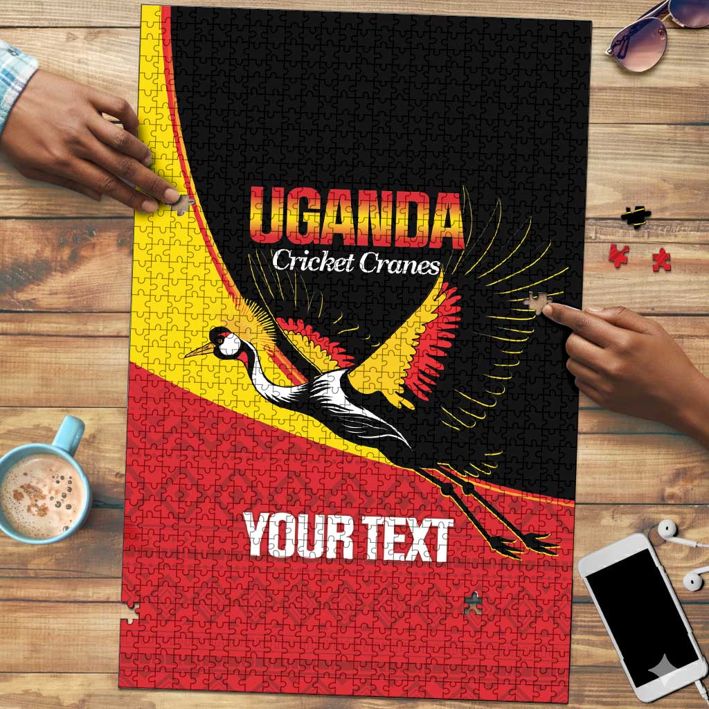Custom Uganda Cricket Puzzle Go Cranes African Pattern