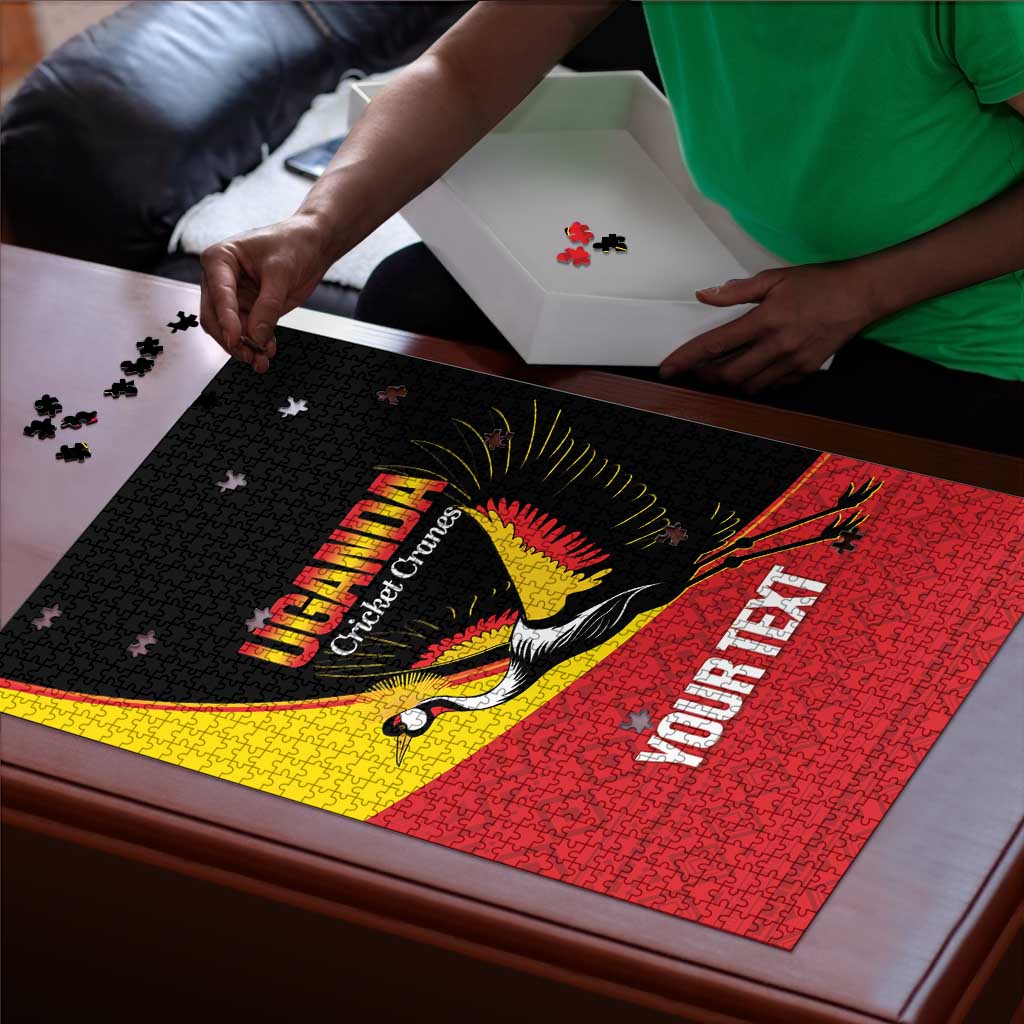 Custom Uganda Cricket Puzzle Go Cranes African Pattern