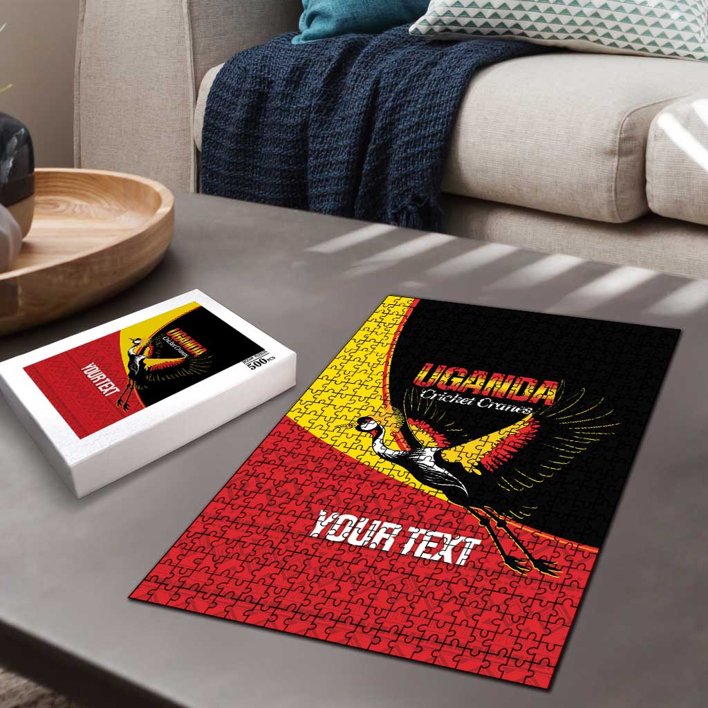 Custom Uganda Cricket Puzzle Go Cranes African Pattern