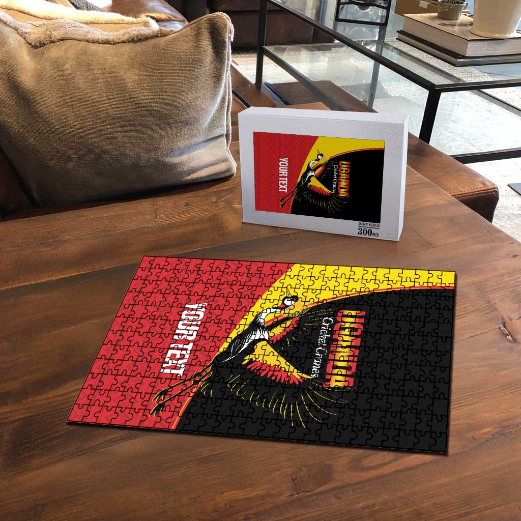 Custom Uganda Cricket Puzzle Go Cranes African Pattern