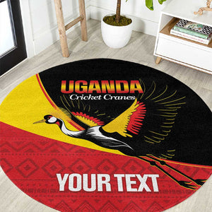 Afro Cricket Uganda Custom Round Carpet Go Cranes African Pattern - African Pride