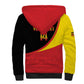 Afro Cricket Uganda Custom Sherpa Hoodie Go Cranes African Pattern - African Pride