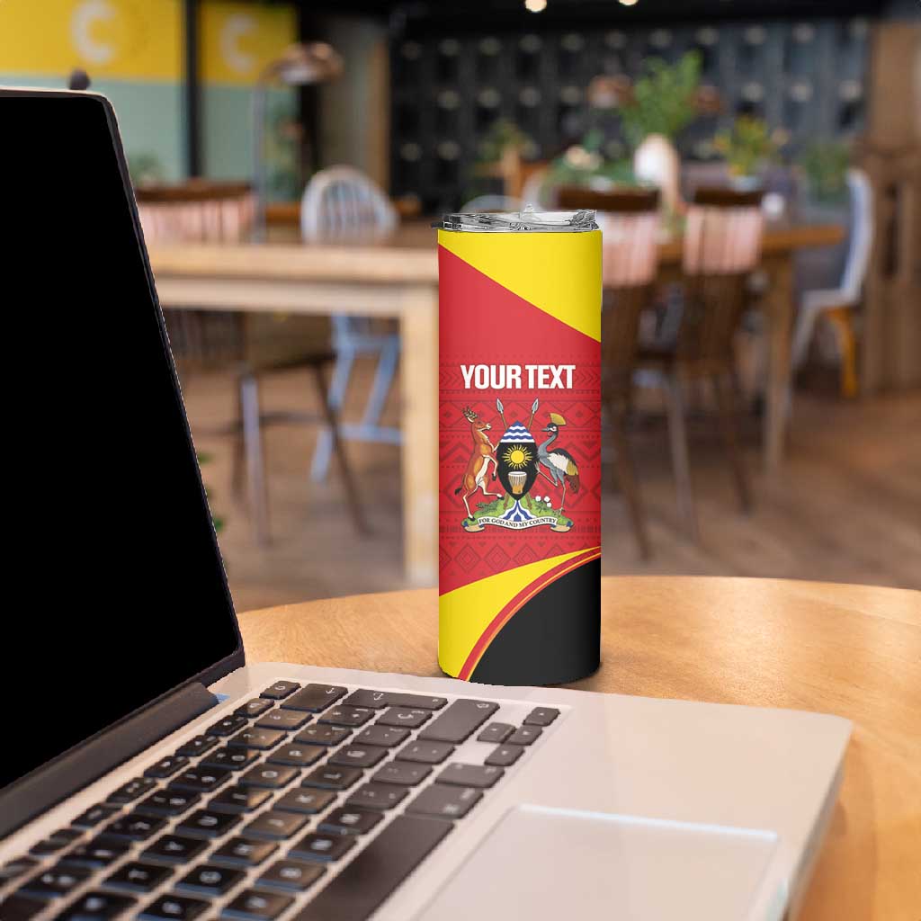 Afro Cricket Uganda Custom Skinny Tumbler Go Cranes African Pattern - African Pride