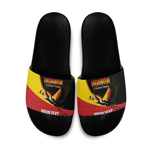 Custom Uganda Cricket Slide Sandals Go Cranes African Pattern