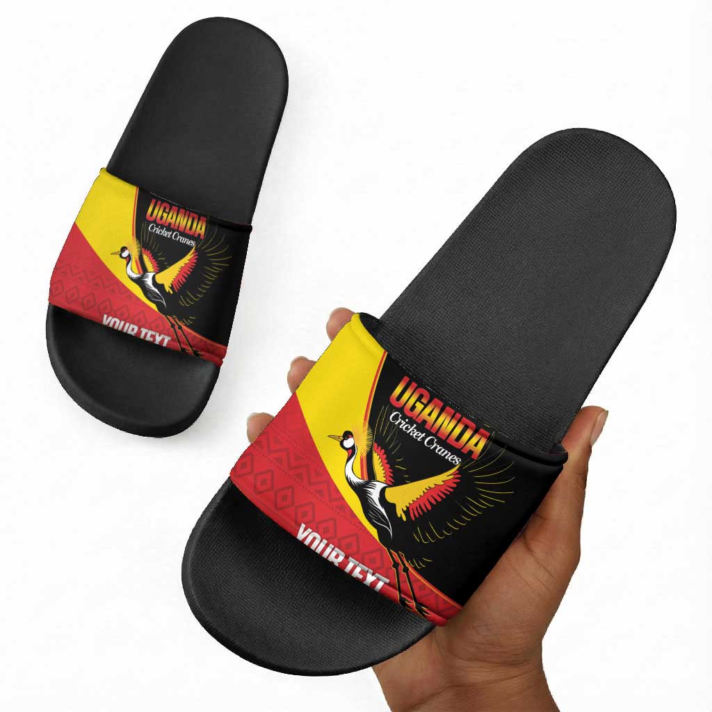 Custom Uganda Cricket Slide Sandals Go Cranes African Pattern