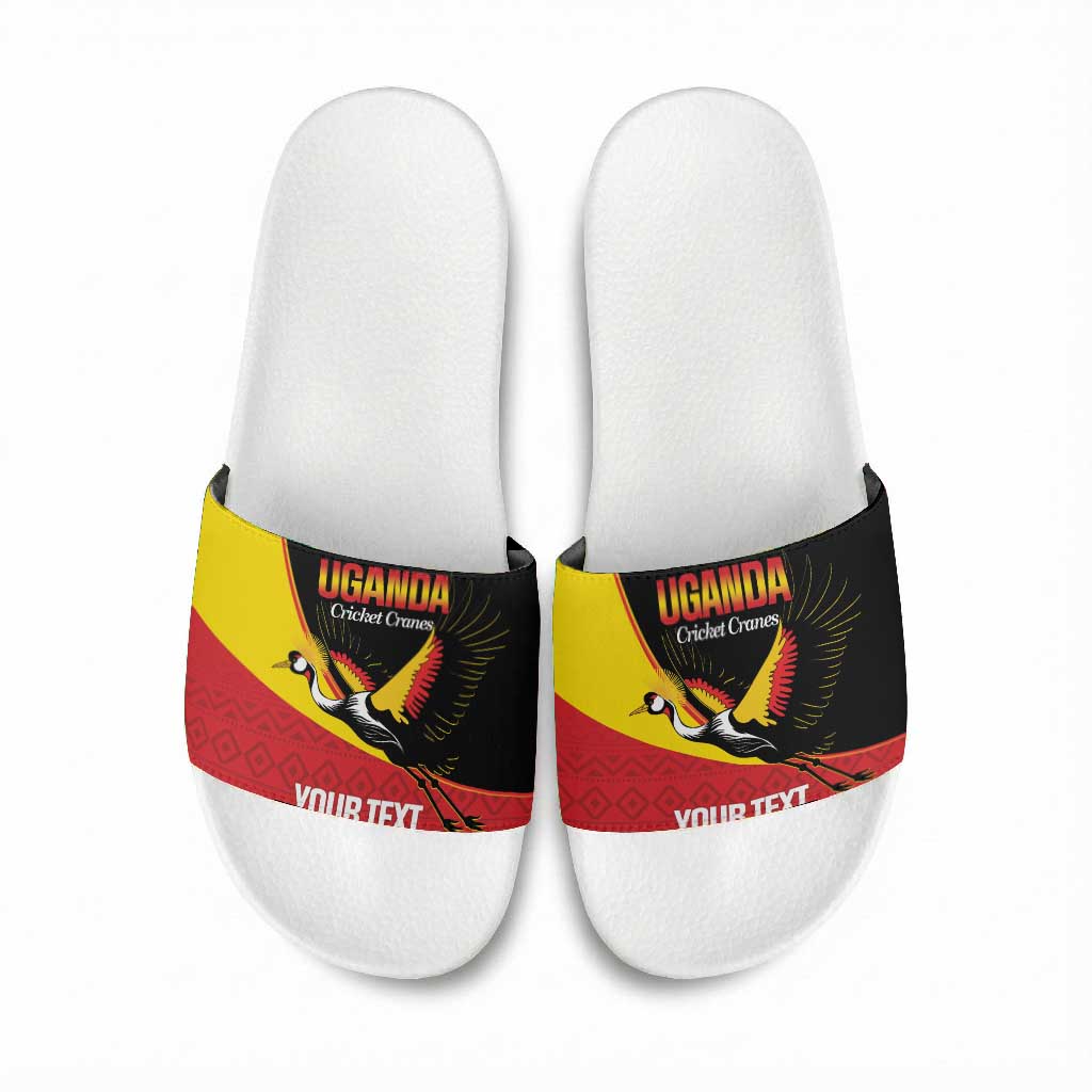 Custom Uganda Cricket Slide Sandals Go Cranes African Pattern