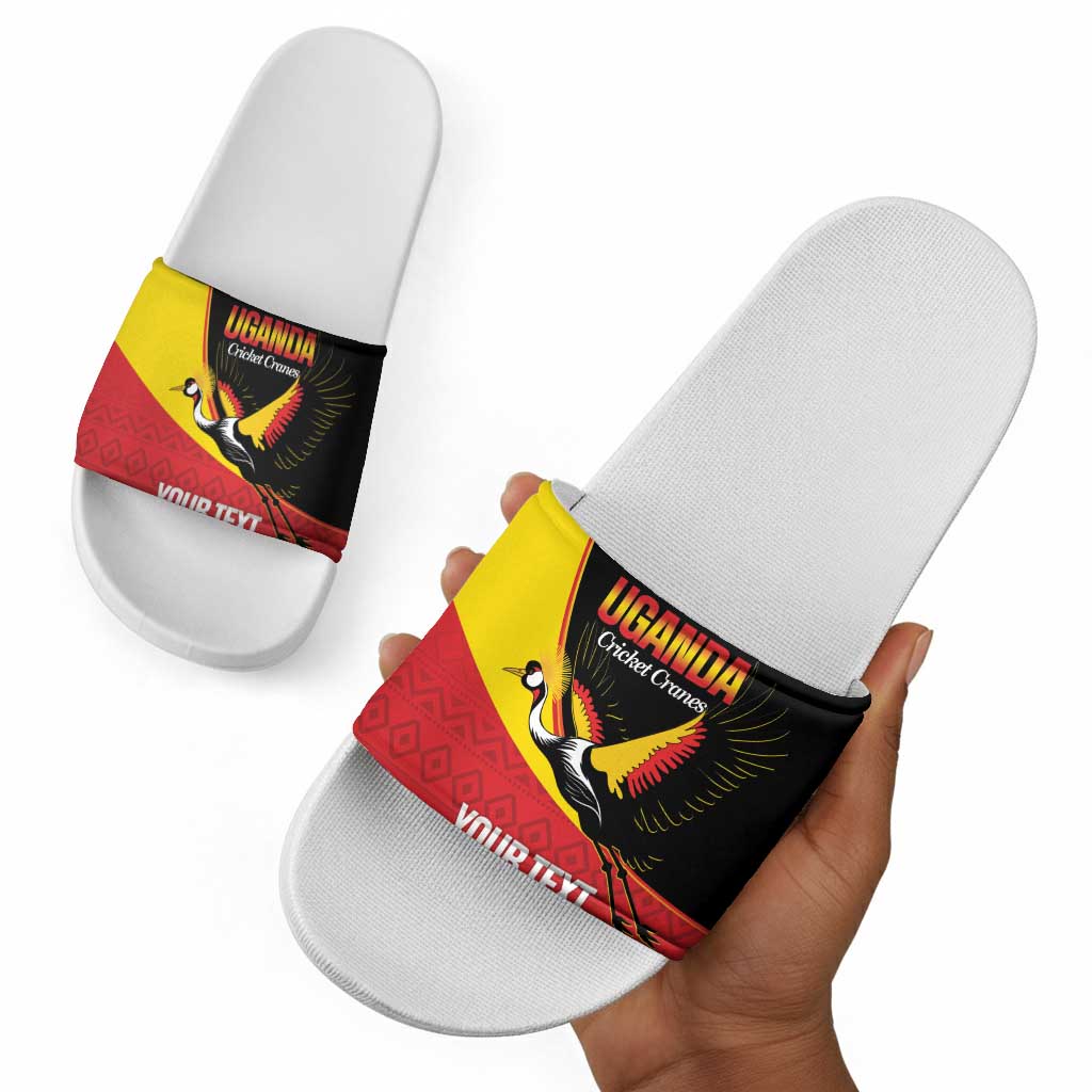 Custom Uganda Cricket Slide Sandals Go Cranes African Pattern