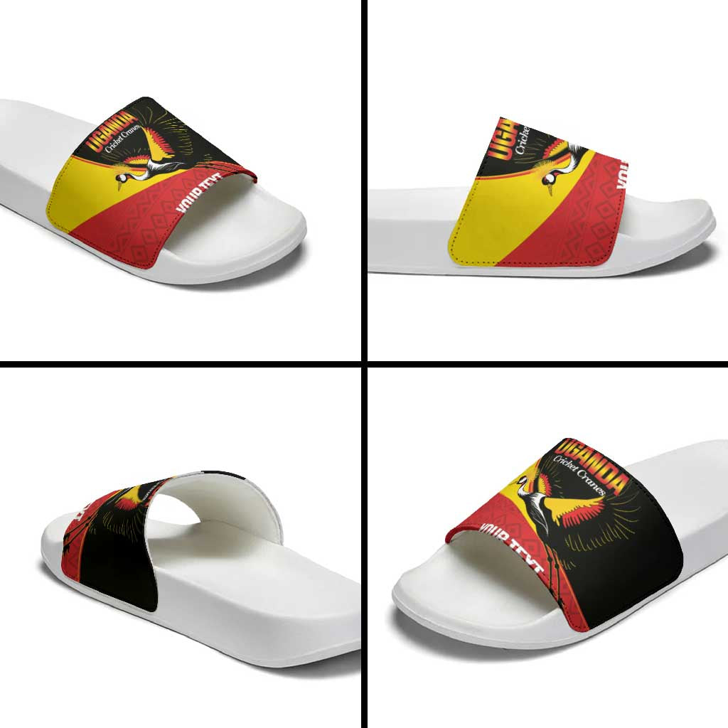 Custom Uganda Cricket Slide Sandals Go Cranes African Pattern
